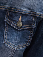 Women'S Casual Denim Jacket - Short, Fitted, Fall & Spring Style, Button-Up with Long Sleeves, Casual Attire|Fitted Jacket|Stylish Denim Jacket
