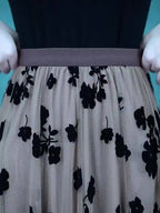 Directional Elegant Floral Printed Mesh Skirt, High-Waisted Casual Long Skirt, Women'S Clothing