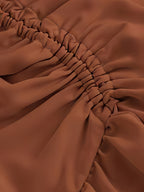 Women'S Elegant Brown Tiered Skirt with Drawstring Waist - Ruffled Layered Design, Perfect for Parties, Bohemian Style, and Lunches, Party Skirt | Bohemian Skirt | Ruffled Skir