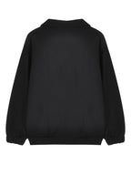 Solid Color Loose Casual Embroidered Stand Collar Jacket with Zipper for Women