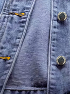 Women's Relaxed Fit Denim Jacket with Letter Embroidery - Lightweight 100% Polyester Machine-Washable Spring\u002FFall Casual Chic Coat for Commuting & Casual Attire