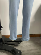 Women's Slim-Fit Stretch Denim Jeans - High-Rise, Comfortable, Machine Washable, Casual Light Blue Jeans with Pockets, All-Season Wear, Comfortable Fashion | Highrise Denim | Durable Fabric