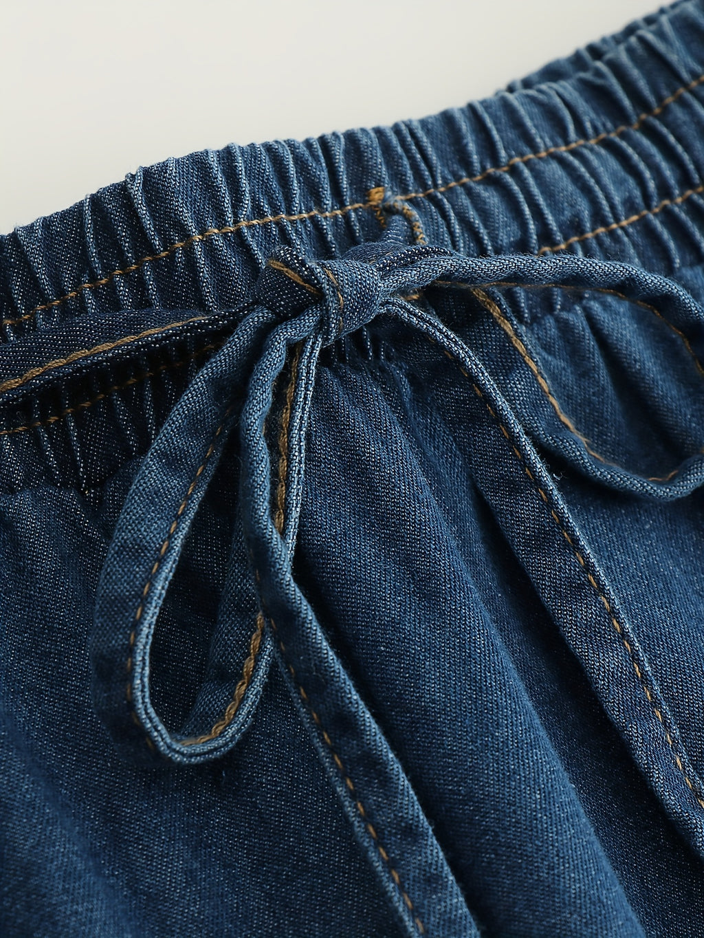 Morin Women's Elegant Denim Midi Skirt with Adjustable Drawstring Waist - High-Waisted Wide-Leg A-Line Skirt, Machine Washable for Spring Summer Fall Casual & Formal Outfits, High Waisted Skirt