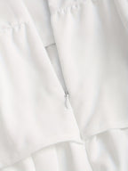 Elegant White Multi-Layer Fluffy A-Line Skirt for Women - Perfect for Weddings, Graduations, and Special Occasions - Romantic, Sweet, and Cute Design with Scalloped Detailing, Wedding Dresses for Bride