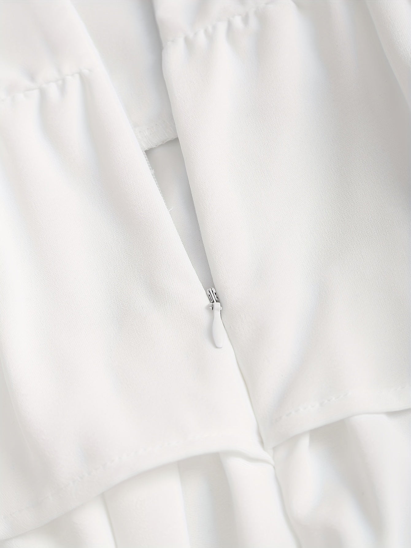 Elegant White Multi-Layer Fluffy A-Line Skirt for Women - Perfect for Weddings, Graduations, and Special Occasions - Romantic, Sweet, and Cute Design with Scalloped Detailing, Wedding Dresses for Bride