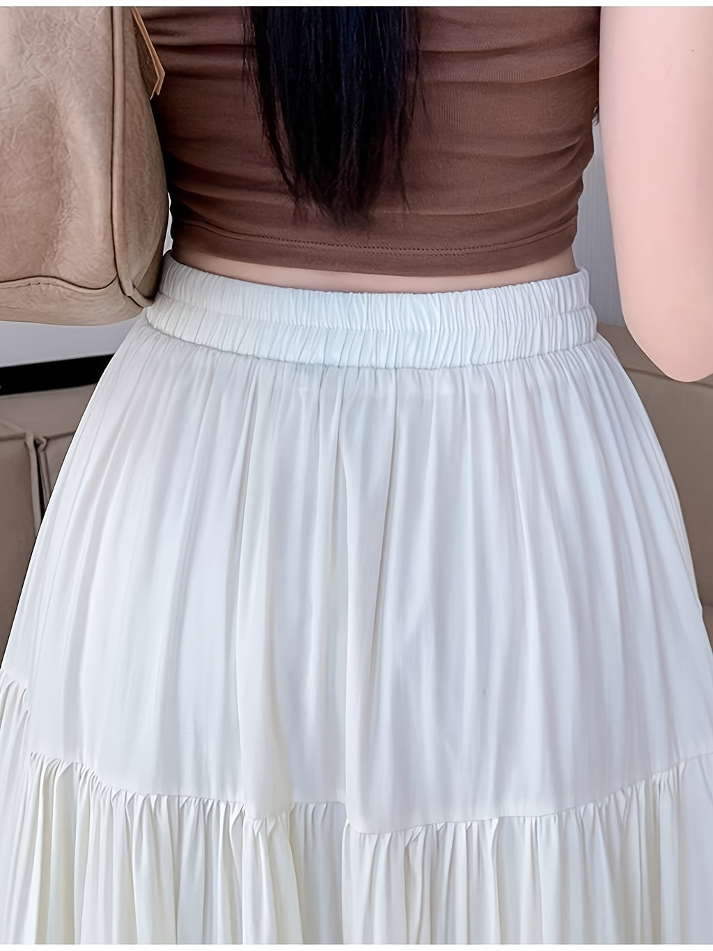 High-Waisted Midi Skirt for Women Summer 2025 New French Style Versatile A-Line Dress