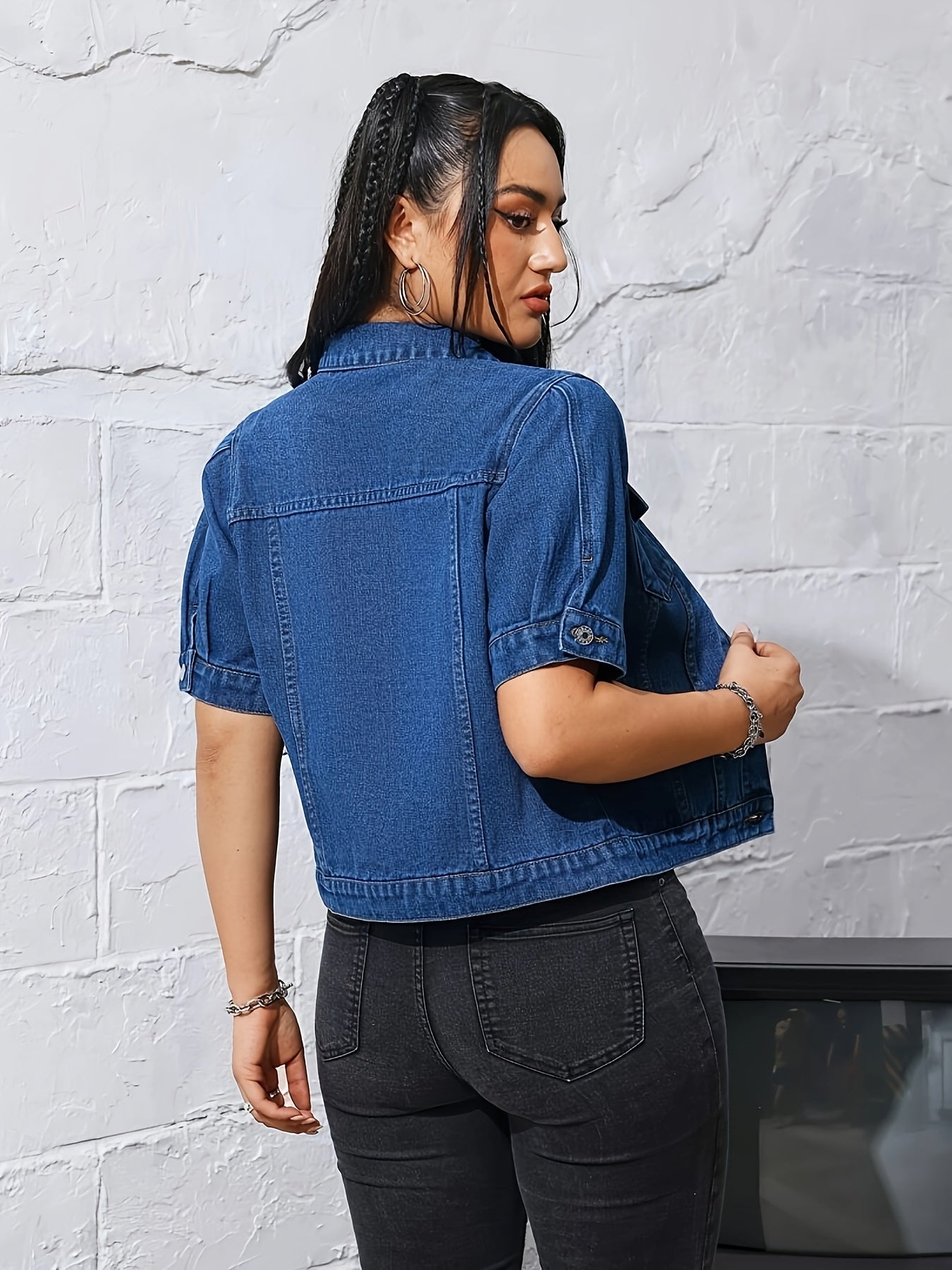 New Fashion Denim Short Sleeve Jacket