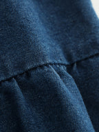 Morin Women's Elegant Denim Midi Skirt with Adjustable Drawstring Waist - High-Waisted Wide-Leg A-Line Skirt, Machine Washable for Spring Summer Fall Casual & Formal Outfits, High Waisted Skirt