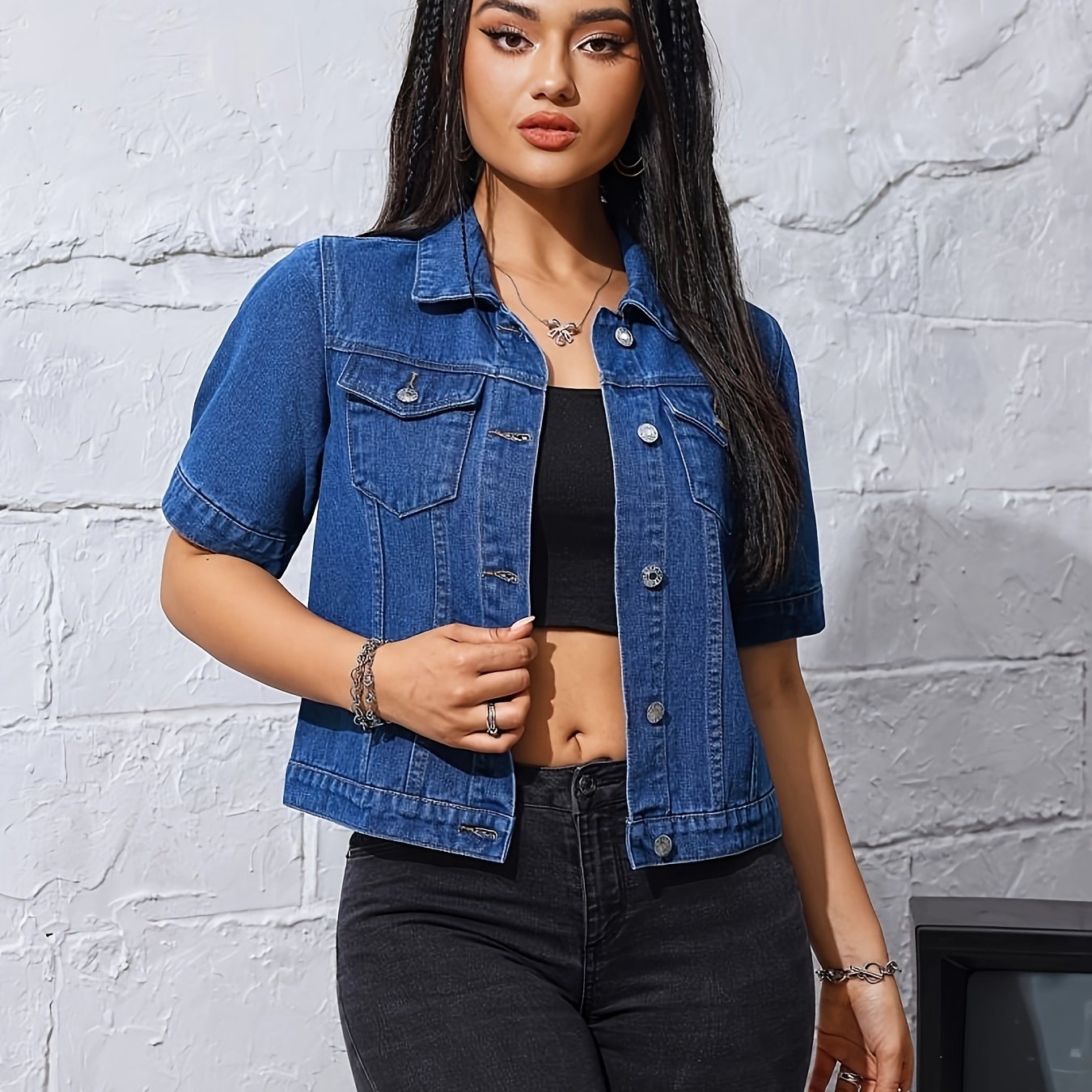 New Fashion Denim Short Sleeve Jacket