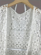 Solid Hollow Out Open Front Vest, Versatile Sleeveless Asymmetrical Outwear For Spring & Summer, Women's Clothing