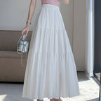 High-Waisted Midi Skirt for Women Summer 2025 New French Style Versatile A-Line Dress