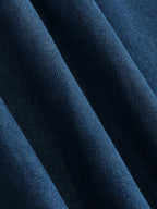 Morin Women's Elegant Denim Midi Skirt with Adjustable Drawstring Waist - High-Waisted Wide-Leg A-Line Skirt, Machine Washable for Spring Summer Fall Casual & Formal Outfits, High Waisted Skirt