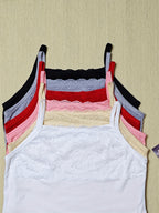 Six-piece Set Women's Strapless Contrast Lace Patchwork Vest Women's Bottoming Outerwear Sleeveless Top Vest Strapless Women's Inner Vest