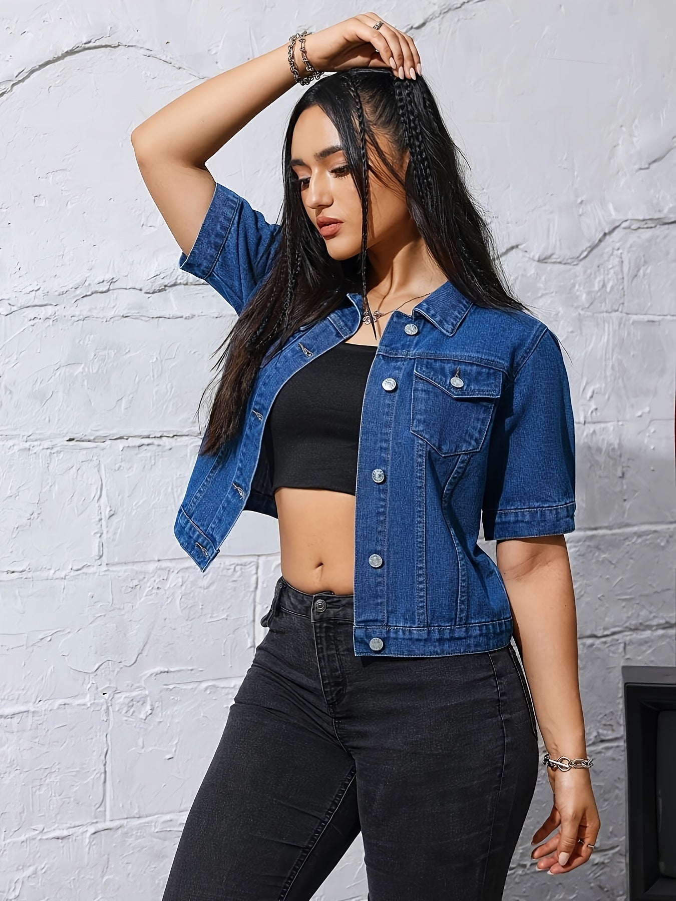 New Fashion Denim Short Sleeve Jacket