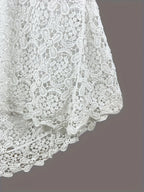 Solid Hollow Out Open Front Vest, Versatile Sleeveless Asymmetrical Outwear For Spring & Summer, Women's Clothing