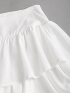 Elegant White Multi-Layer Fluffy A-Line Skirt for Women - Perfect for Weddings, Graduations, and Special Occasions - Romantic, Sweet, and Cute Design with Scalloped Detailing, Wedding Dresses for Bride