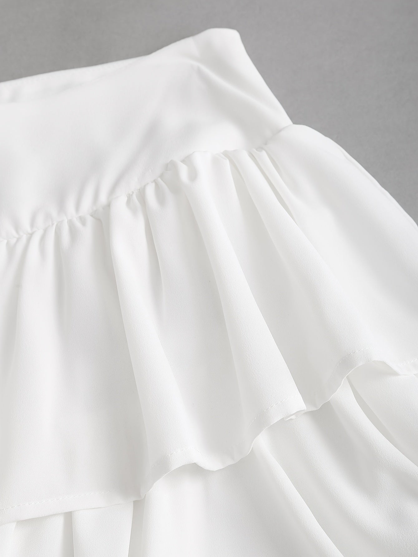 Elegant White Multi-Layer Fluffy A-Line Skirt for Women - Perfect for Weddings, Graduations, and Special Occasions - Romantic, Sweet, and Cute Design with Scalloped Detailing, Wedding Dresses for Bride