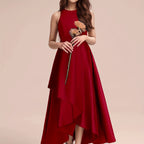 GULULU Girls' Elegant Summer Dress - Sleeveless Navy Blue A-Line Gown with Floral Detail, Lightweight Polyester Fabric, Perfect for Youngsters, Princess Style Long Dress, Summer Dresse