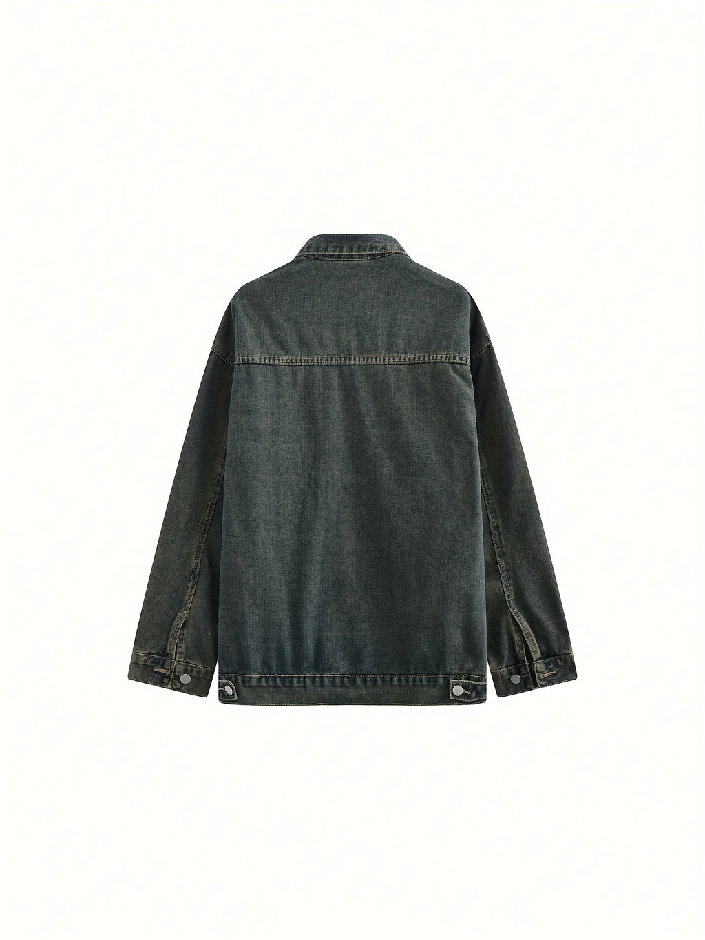 Women'S Casual Denim Jacket - Solid Color, Woven Cotton, Button Detail, Unstretched Fabric, Fall\u002FWinter Collection