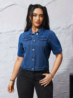 New Fashion Denim Short Sleeve Jacket