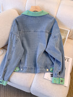 Women's Casual Jacket with Unique Design 2025 Spring\u002FSummer New Single-Breasted Button-Up Small Fresh Color Block Patchwork Loose-Fit Versatile Retro Women's Blazer