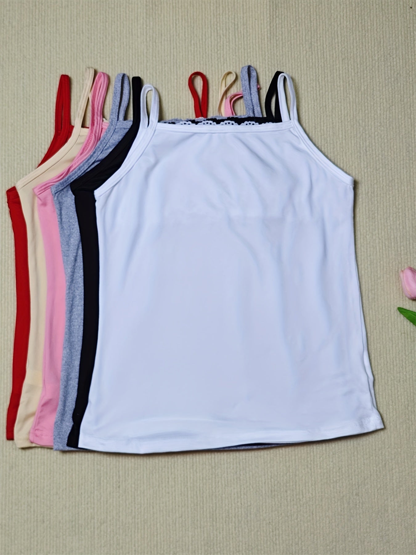 Six-piece Set Women's Strapless Contrast Lace Patchwork Vest Women's Bottoming Outerwear Sleeveless Top Vest Strapless Women's Inner Vest