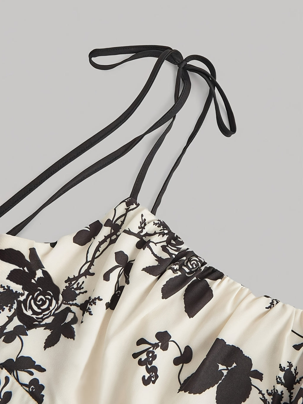 Elegant Floral Print Square Neck Dress for Women - Sleeveless A-Line Midi with Lace-Up Detail, Spring\u002FSummer\u002FFall Fashion, White with Blue Floral Patterns, Floral Dress