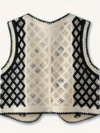 Bohemian Style Versatile Hollow Crochet Vest for Women, Cute Summer V-Neck Outerwear for Vacation Layering.