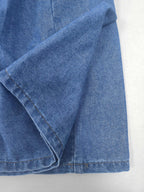 Women's High-Waisted Denim Skirt with Elastic Waistband & Faux Drawstring - Multi-Tiered A-Line Cake Skirt, Ruffled Hem, Cotton, Machine Washable for Spring Summer Fall Casual Outfits, Versatile Fashion, Breathable Fabric