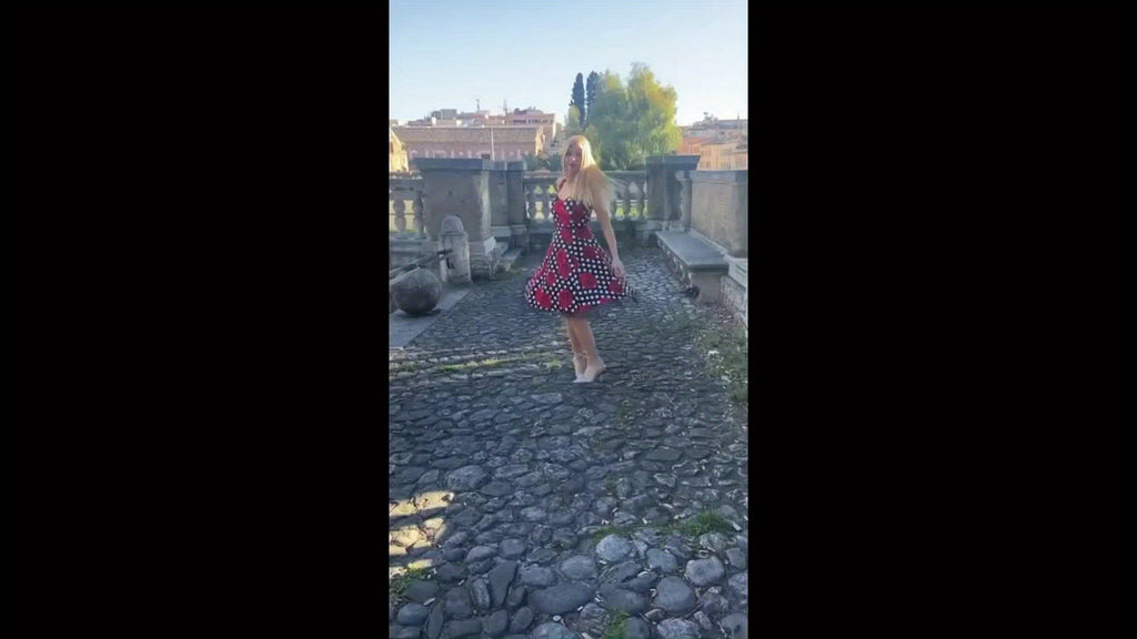 Women'S Fashion Dress, Polyester, Halter Neck, Polka Dot Pattern, A-Line, All-Season, Adult, Woven Fabric