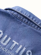 2025 New Women's Bohemian Embroidered Denim Vest - Sleeveless Buttoned Jacket with Pockets, Light Blue Spring and Autumn Casual Outerwear