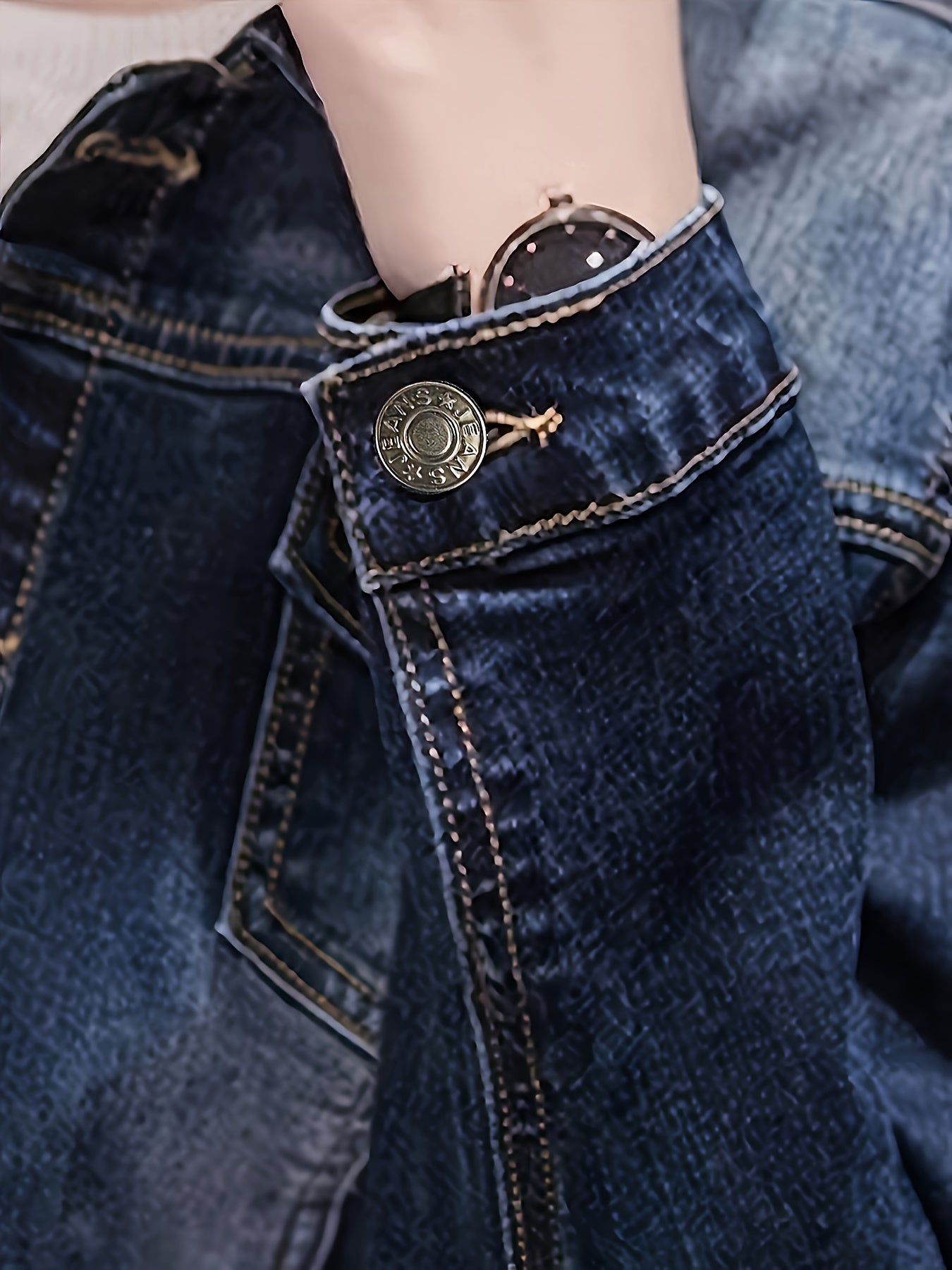 Women'S Casual Denim Jacket - Short, Fitted, Fall & Spring Style, Button-Up with Long Sleeves, Casual Attire|Fitted Jacket|Stylish Denim Jacket