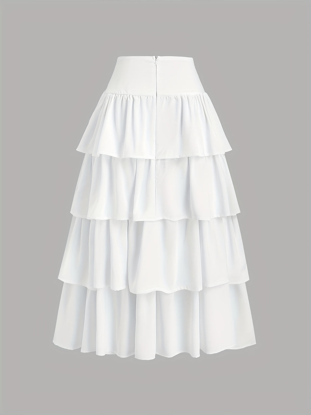 Elegant White Multi-Layer Fluffy A-Line Skirt for Women - Perfect for Weddings, Graduations, and Special Occasions - Romantic, Sweet, and Cute Design with Scalloped Detailing, Wedding Dresses for Bride
