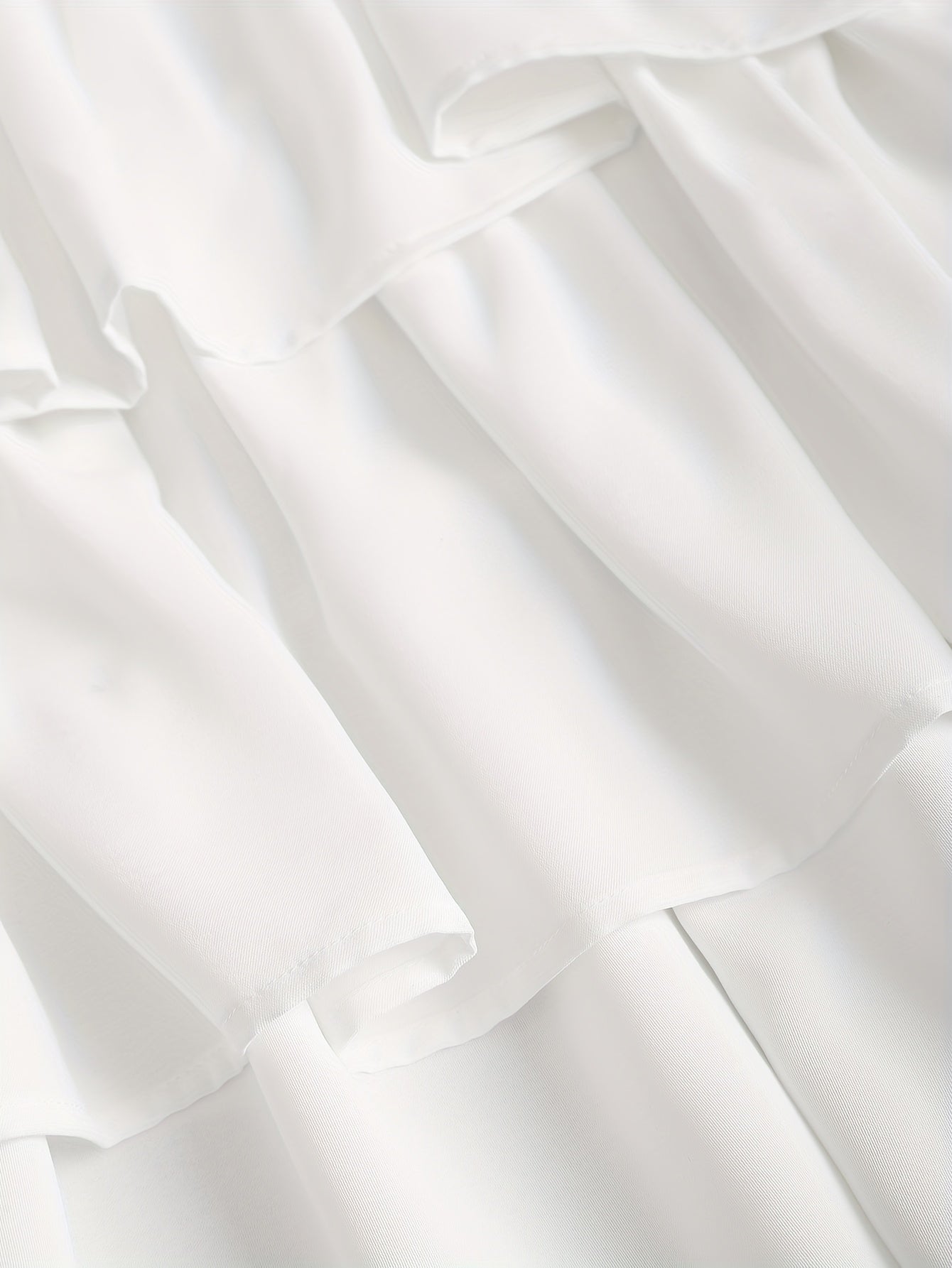 Elegant White Multi-Layer Fluffy A-Line Skirt for Women - Perfect for Weddings, Graduations, and Special Occasions - Romantic, Sweet, and Cute Design with Scalloped Detailing, Wedding Dresses for Bride