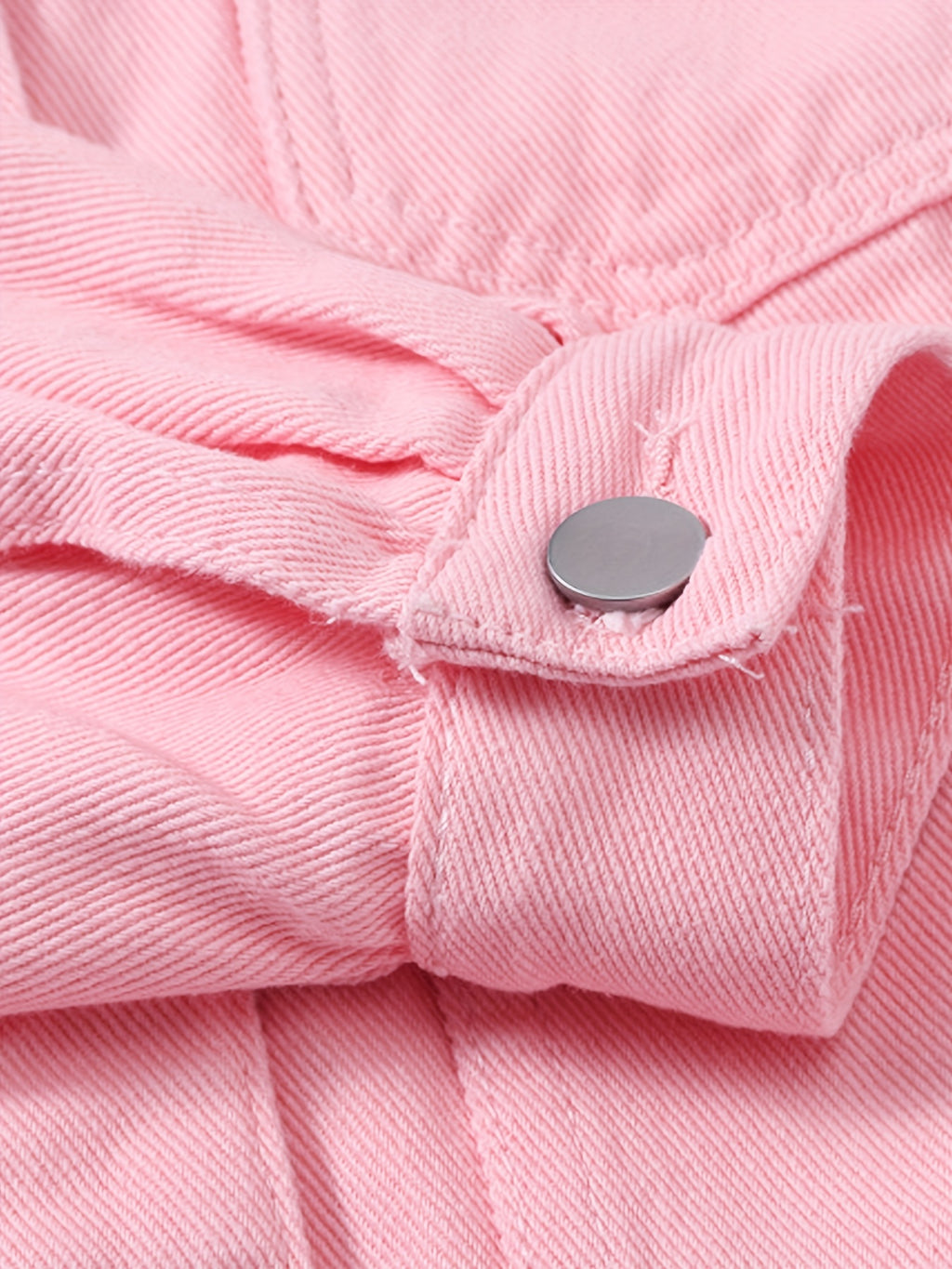 Women'S Lightweight Pink Denim Jacket - Breathable, Washed Finish, Long Sleeve with Chest Pockets, Casual Loose Fit for Spring\u002FSummer, Jean Jacke